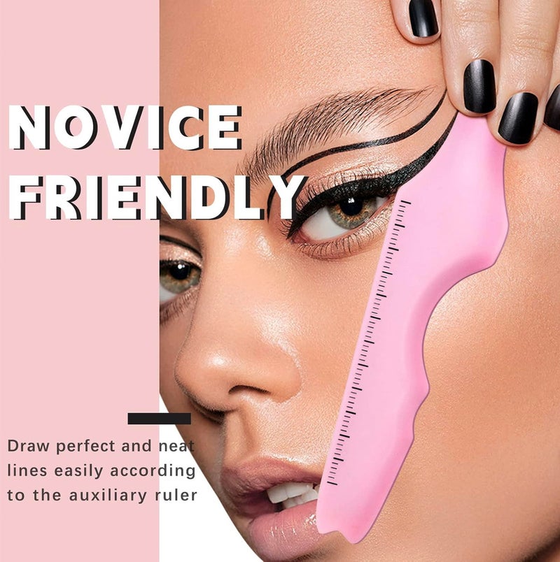 مارك ستور قالب سيليكون لتحديد العيون، أداة مكياج عيون القطة قابلة لإعادة الاستخدام، قالب لتحديد الشفاه والعيون، أداة لتحديد ملامح الوجه والحواجب، سهل التنظيف والاستخدام، لطيف على البشرة - Image 2